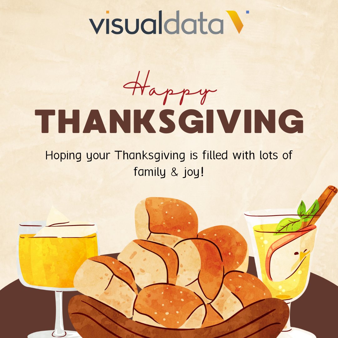 wearevisualdata's tweet image. Happy Thanksgiving from all of us at Visual Data.

#wearevisualdata #visualdata