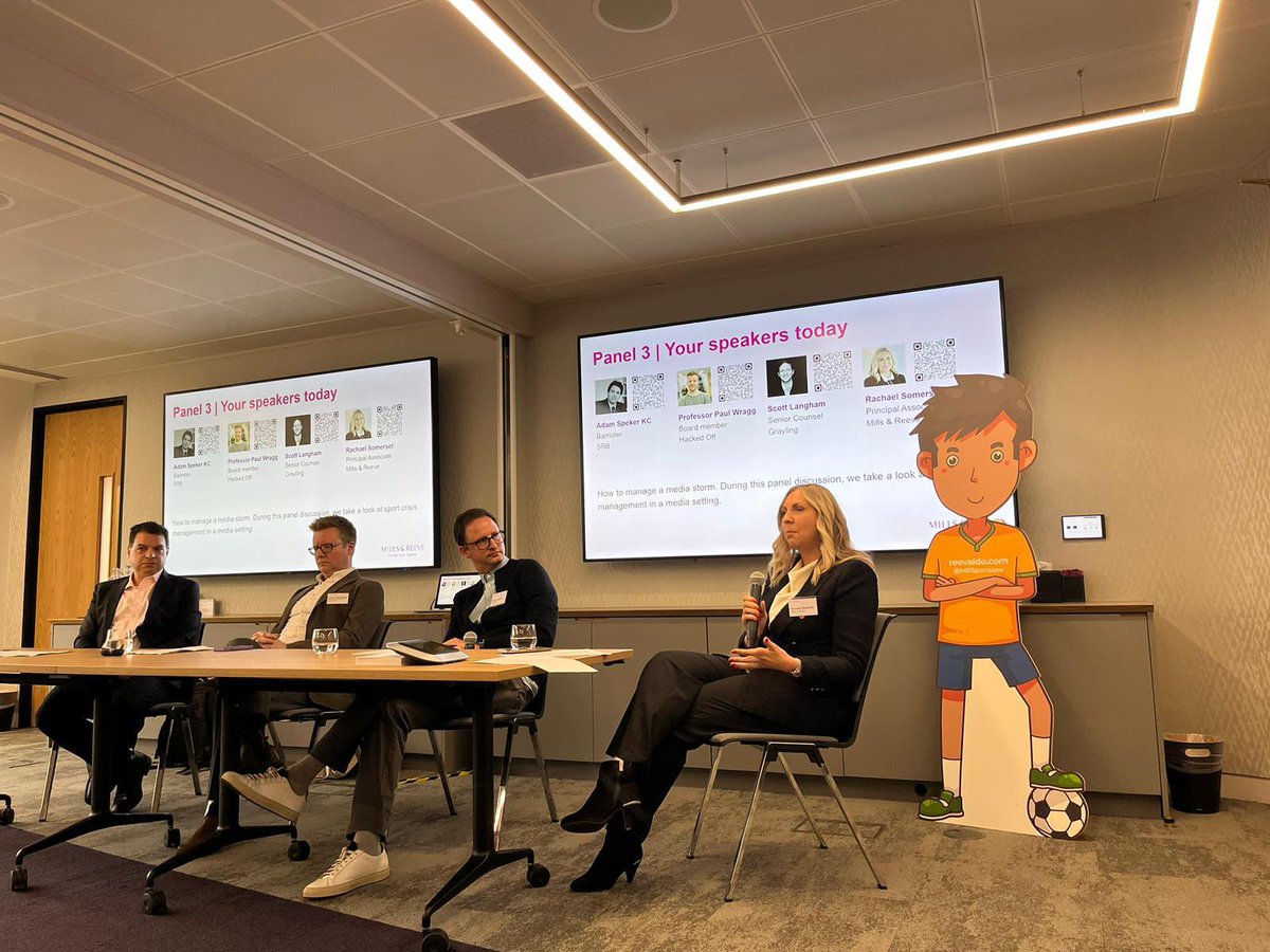 MRsportslaw's tweet photo. Our third panel of the day discuss sport crisis management in a media setting. #sportslaw https://t.co/M5VGl7UFGc