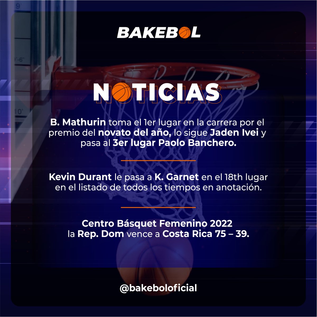 bakeboloficial's tweet photo. Buenos días, Noticias y más noticias de #Bakebol
#Baloncesto #nba #fiba #basketball https://t.co/iu71tipTbb