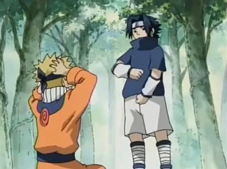 NNezukoV2's tweet photo. Naruto: "I'll do anything to keep you in the village!" 

Sasuke: "…..Anything?" https://t.co/5NxRJLXGIa