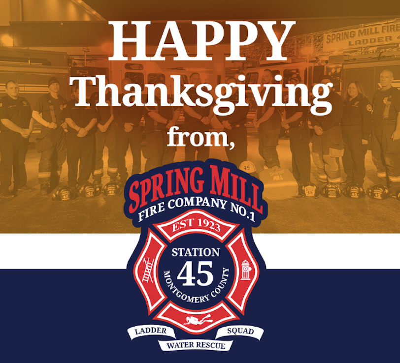 SpringMillFire's tweet photo. Spring Mill wishes you all a Happy Thanksgiving! https://t.co/Jc4nX8efYr