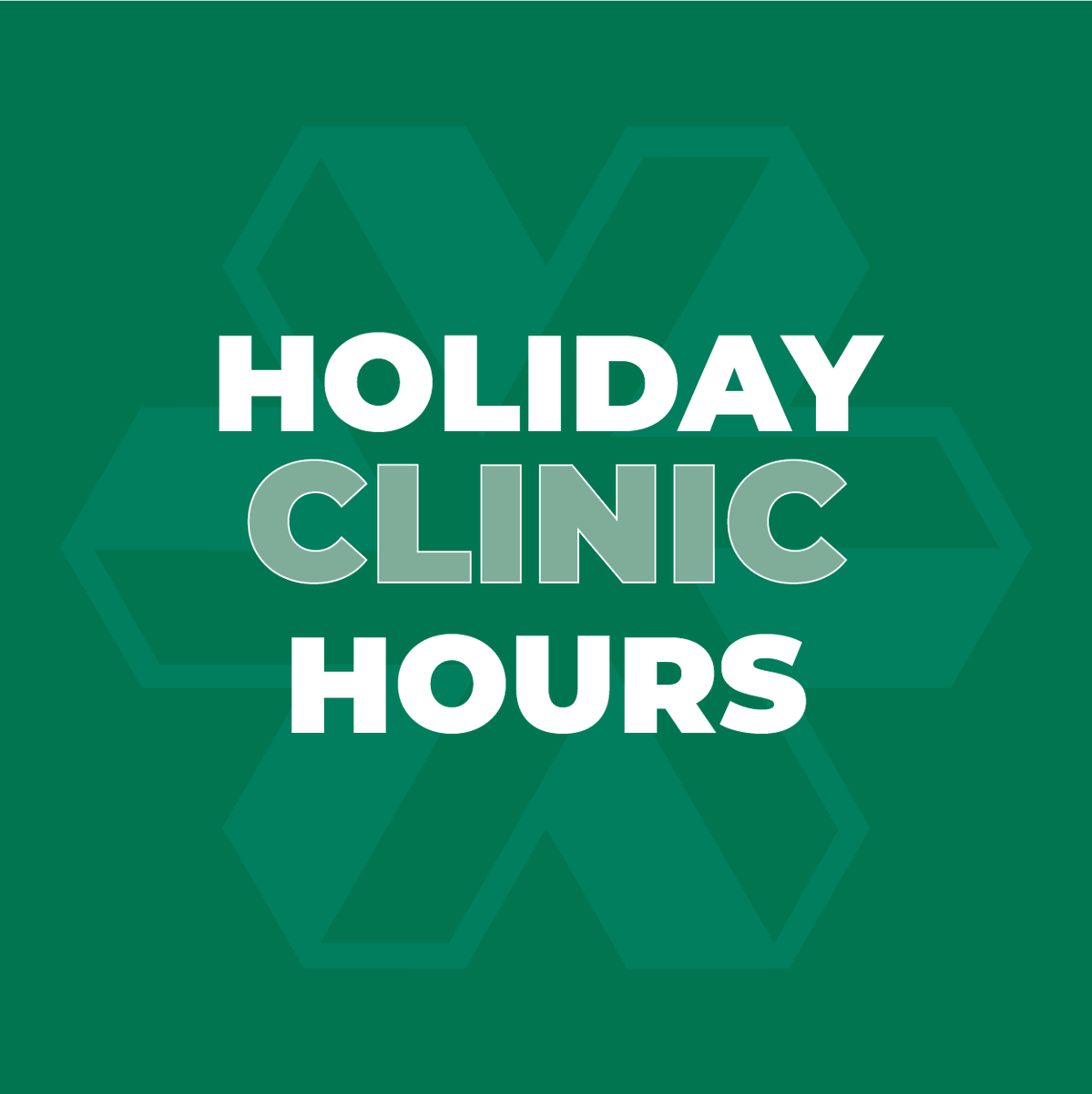 ConwayRegional's tweet photo. For those needing care, the Conway Regional After Hours Clinic will be open tomorrow, November 25, from 9:00 am - 9:00 pm. 

All other clinics will be closed. Thank you for your patience as we give staff time to spend with their loved ones. https://t.co/aBQTddEnOW