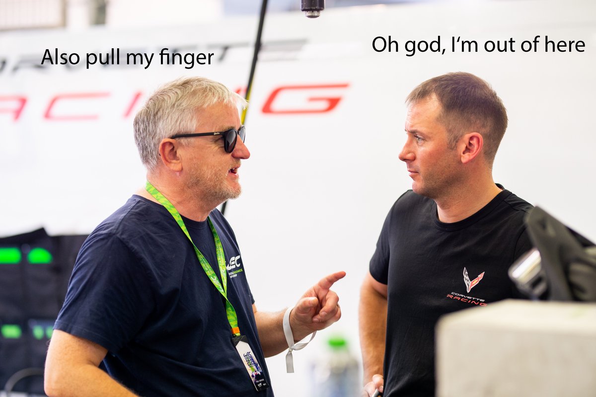 Marius Hecker (@mariushecker) on Twitter photo This is the stuff they don't show on "FIA WEC Full Access". The real hardcore negotiations behind the scenes!
I was there, <a href="/dsceditor/">Graham Goodwin</a> to Corvette for 2023 confirmed! #SCOOP He is a strong silver, not only because of his hair! This is the stuff they don't show on "FIA WEC Full Access". The real hardcore negotiations behind the scenes!
I was there, <a href="/dsceditor/">Graham Goodwin</a> to Corvette for 2023 confirmed! #SCOOP He is a strong silver, not only because of his hair!