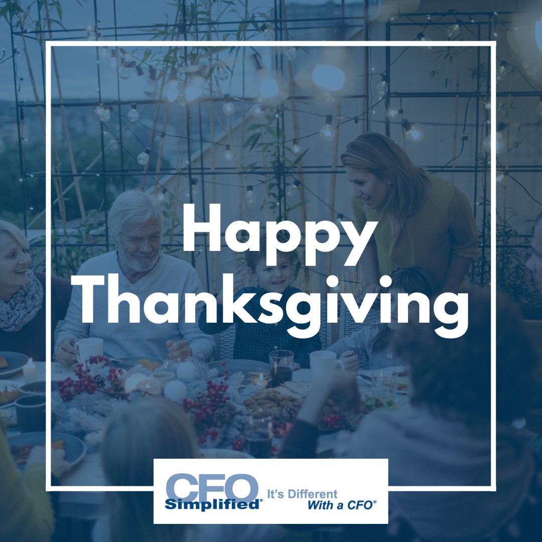 CFOSimplified's tweet image. Happy Thanksgiving from the CFO Simplified team! We hope everyone has a happy and safe holiday weekend. 🍁

#thanksgiving #happyholidays
