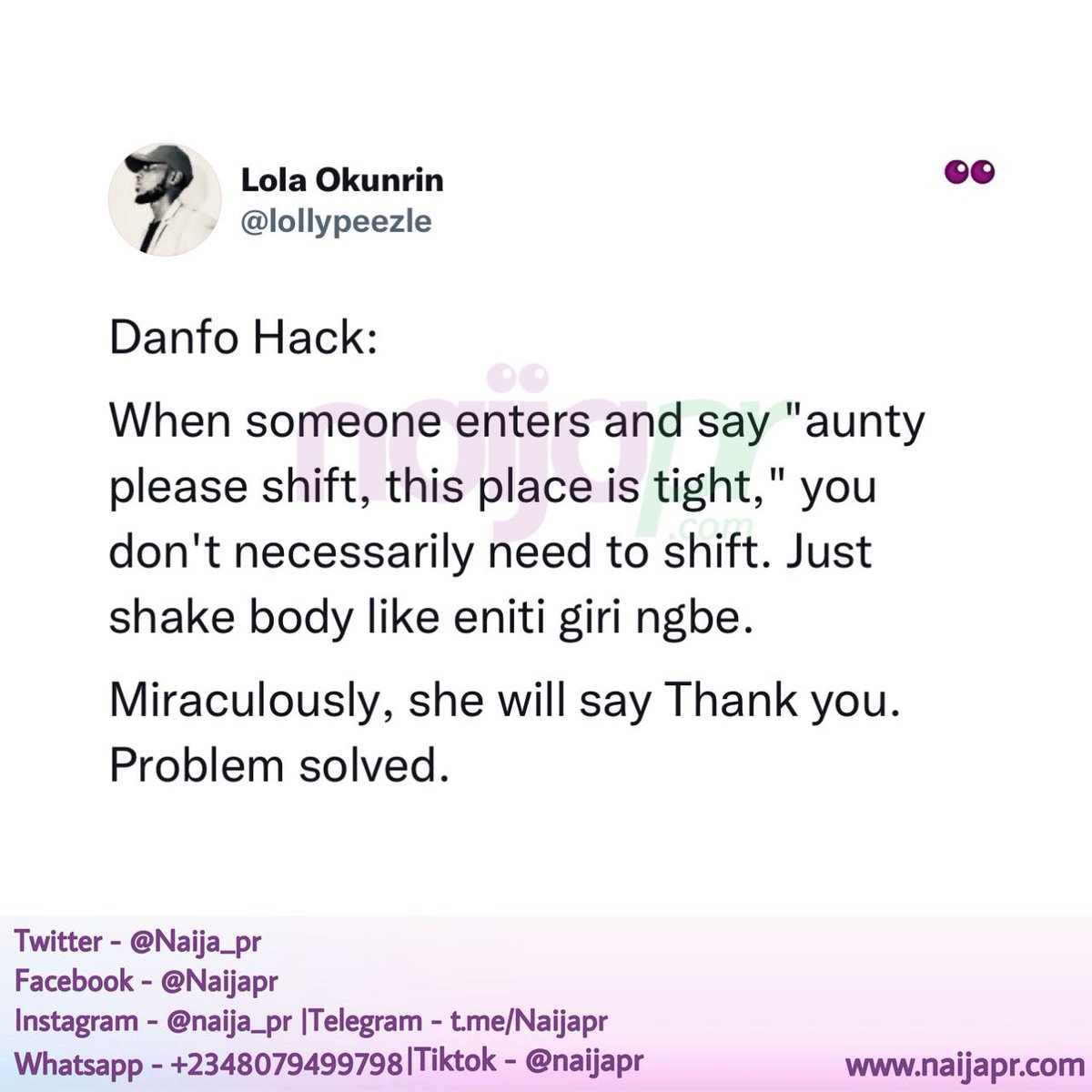 Naija_PR's tweet photo. Lagos people are different 😂 https://t.co/QLawPhvrMZ