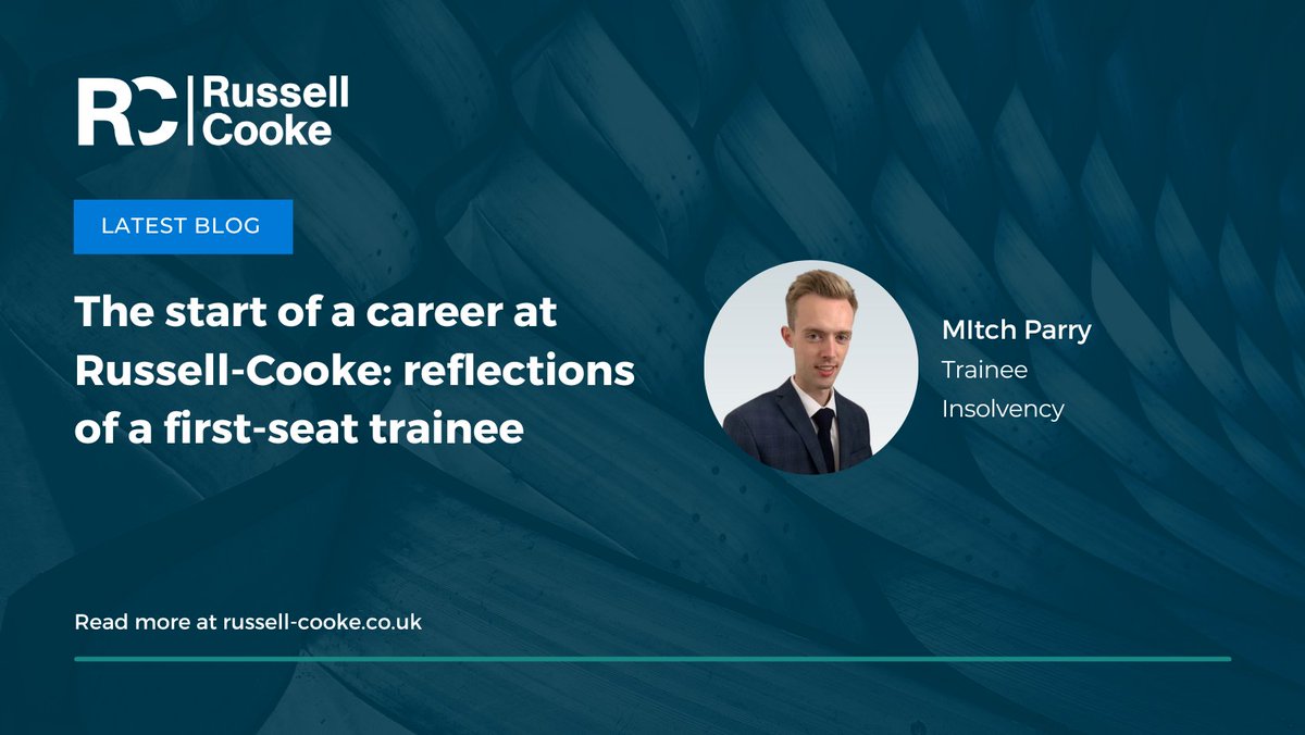 For all of you applying for our training contracts: here is a first-hand account from one of our newest trainees. Mitch Parry is a first-seat trainee who started his training contract in our insolvency team. bit.ly/3V55IRA #traineelawyer #traineesolicitor #legalcareers