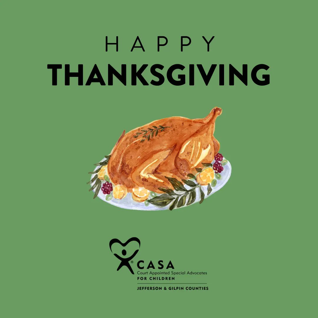 On this day of thankfulness, we are reminded of each of you who make our work possible. Because of you, we were able to serve 409 children last year. The CASA staff wishes you all a day of good food and better company!