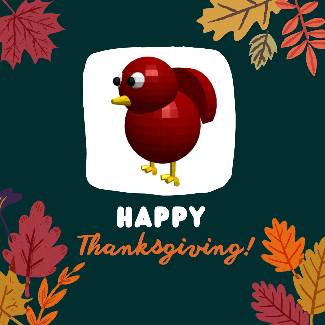 BlocksCAD's tweet photo. Happy Thanksgiving from BlocksCAD! This year, we are grateful for all of you. Celebrate the season of gratitude by making your very own turkey on BlocksCAD! #thanksgiving #turkeyday #blockscad #coding #k12 #stemed #teachersofinstagram #stemactivities #mathteachersofinstagram https://t.co/3rDpnERmII