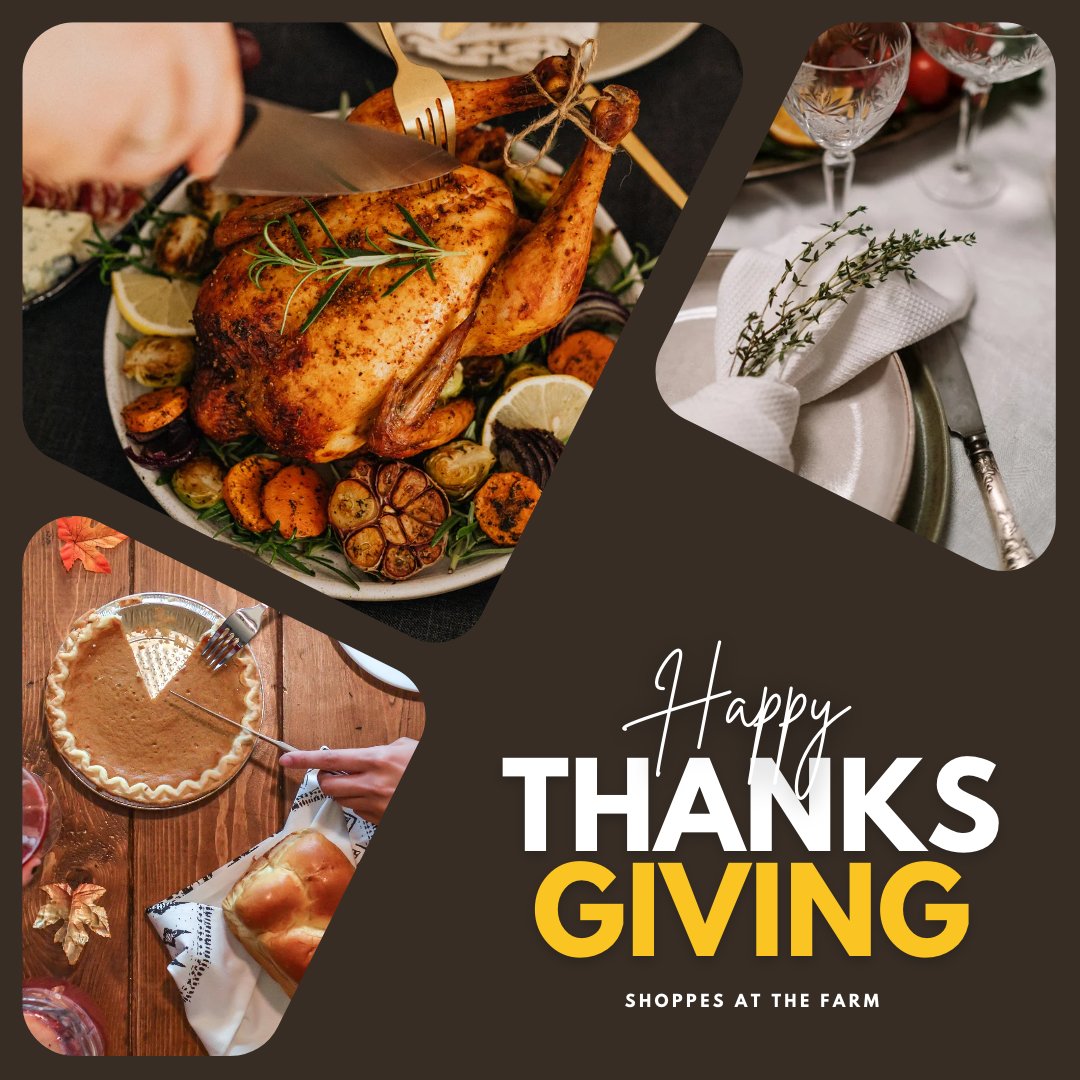 ShoppesatFarm's tweet photo. Happy Thanksgiving from all of us at Shoppes at the Farm! 🦃 https://t.co/jH0jH3wBkN