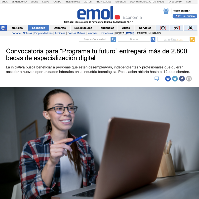 OTICSOFOFA's tweet photo. ➡Masiva cobertura al lanzamiento de prensa del lanzamiento las #becas #ProgramaTuFuturo de @tdparachile , que ofrece más de 2.800 cursos #gratuitos de especialización en el área #digital y de #programación.
@SenceChile #OticSofofa
📌Postula en 👉https://t.co/4haNSMbrQI https://t.co/qH1fBg4bcp