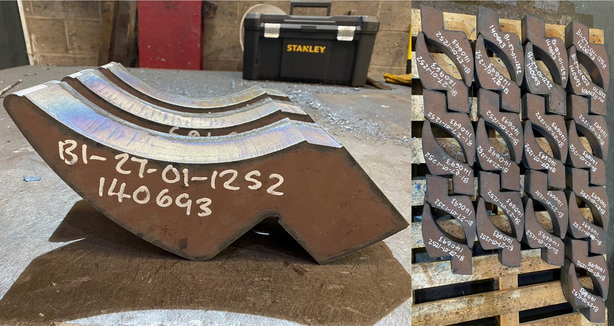 Nice work by the Flame machine today on these 70mm thick Hardox 450 profiles

#hardox #flame #ukmanufacturing #engineering