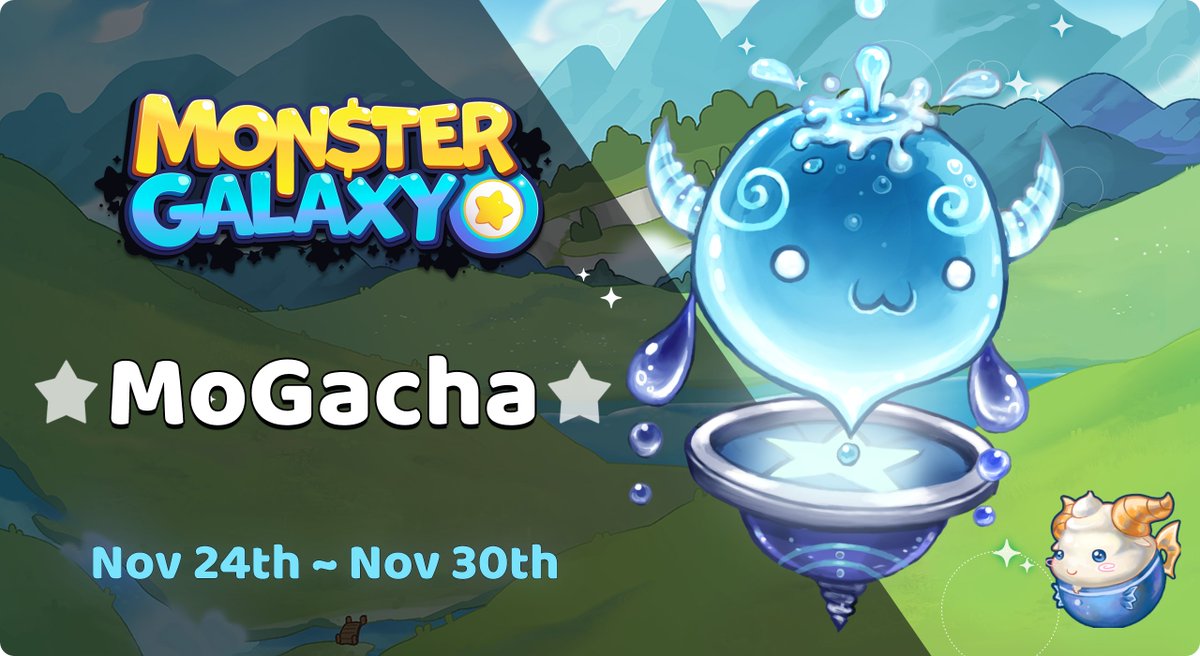 MonsterGalaxy21's tweet photo. 👋Hey Tamers!

🚀🐉MoGacha Quest starts TODAY!🎉

Take a screenshot of #Moga when you draw it from the Gacha &amp; share it on Twitter!

🏆XP from every entry &amp; $900 worth of #GGM!💸💰

Join November #Quest Fest!
https://t.co/Sy2AKKppoh

👀Read on for details!
https://t.co/AvCwjSZDzJ https://t.co/qwdF99jI8k