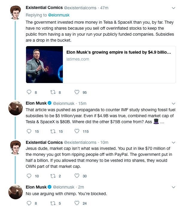 zei_squirrel's tweet image. thinking about that time Elon Musk got humiliated on the timeline