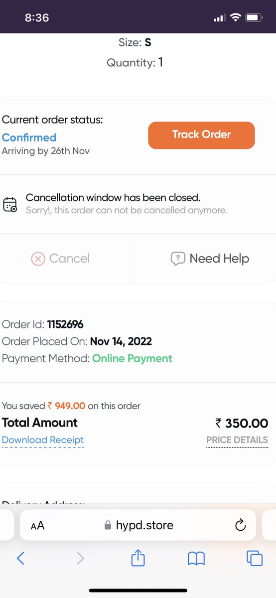 SimranS43327037's tweet photo. @get_hypd Just like you guys are doing on my order https://t.co/xGlHFpRzQ4