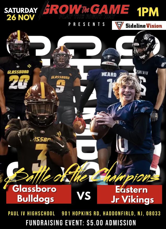 Battle of the Champions Saturday 1pm at PVI High School come out and support !