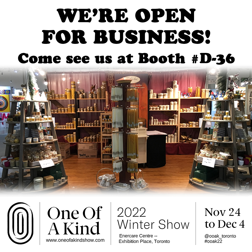 CheekyBeeCandle's tweet photo. So excited to be back at the 2022 Winter @ooak_toronto. Our Booth is # D-36.
Show Hours for November 24 to December 4:
Weekdays & Saturday: 10am to 9pm
Sunday: 10am to 6pmย
Late Night Hours: December 1, 10 AM-11 PM
Come by and say Hello! https://t.co/SBE4KELGKZ
#OOAK22 #CheekyBee https://t.co/yrl8A0S8tQ