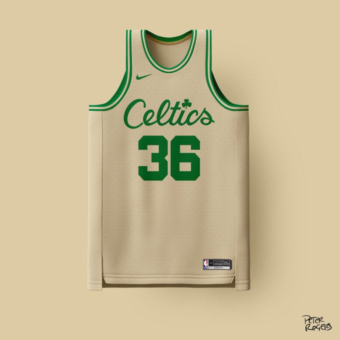 Pete Rogers designs some really great Boston Celtics jersey