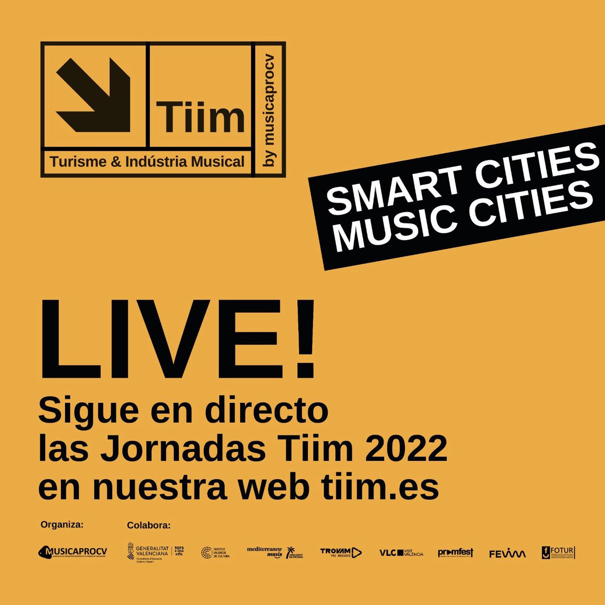 Tiim - Turismo & Industria Musical (@jornadastiim) on Twitter photo 🔴 LIVE! #JornadasTiim
📹 Sigue todas nuestras actividades también en directo a través del streaming que podrás encontrar en nuestra web tiim.es y en el canal de Youtube de <a href="/musicaprocv/">MUSICAPROCV</a>: youtube.com/watch?v=r3YFxk… 🔴 LIVE! #JornadasTiim
📹 Sigue todas nuestras actividades también en directo a través del streaming que podrás encontrar en nuestra web tiim.es y en el canal de Youtube de <a href="/musicaprocv/">MUSICAPROCV</a>: youtube.com/watch?v=r3YFxk…
