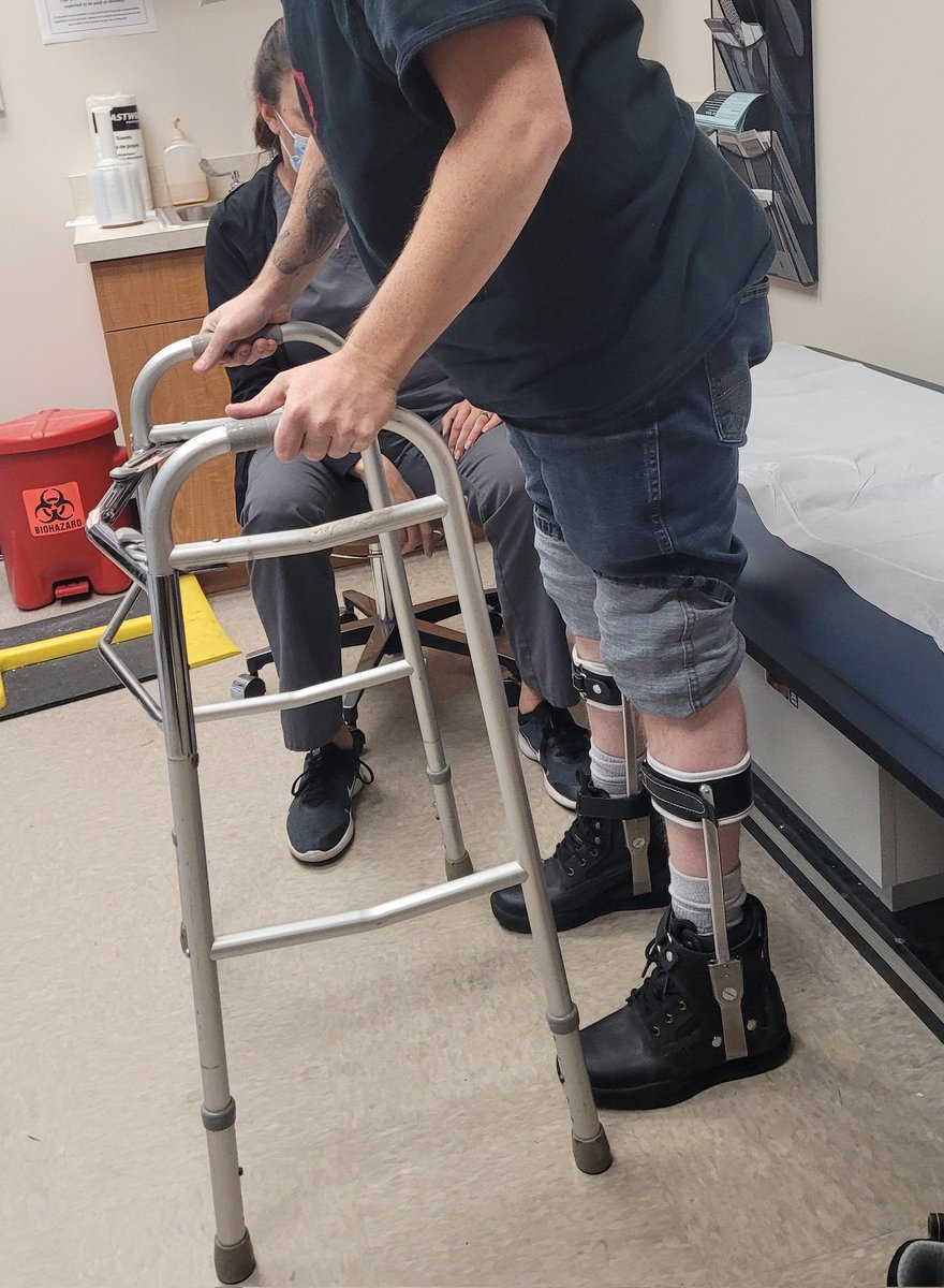 TPaineToday's tweet photo. This is an extra special #Thanksgiving for me and my family! 

I am so very grateful that just yesterday, after decades of suffering and struggling, I finally got the custom orthopedic aids I need to walk again 🥲

Fortitudine Vincimus - By endurance, we conquer! https://t.co/3YaNO74NoG