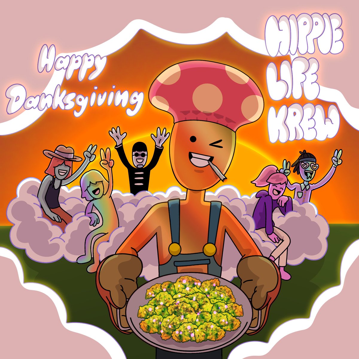 HippieLifeKrew's tweet photo. “Today is about peace, love, and family. HAPPY DANKSGIVING ‼️

From the @HippieLifeKrew family to yours, we wish you a hippie holiday 💟

(Interactions with this tweet will be considered for Lovelist 👀)” https://t.co/OwFxOPl8Wr