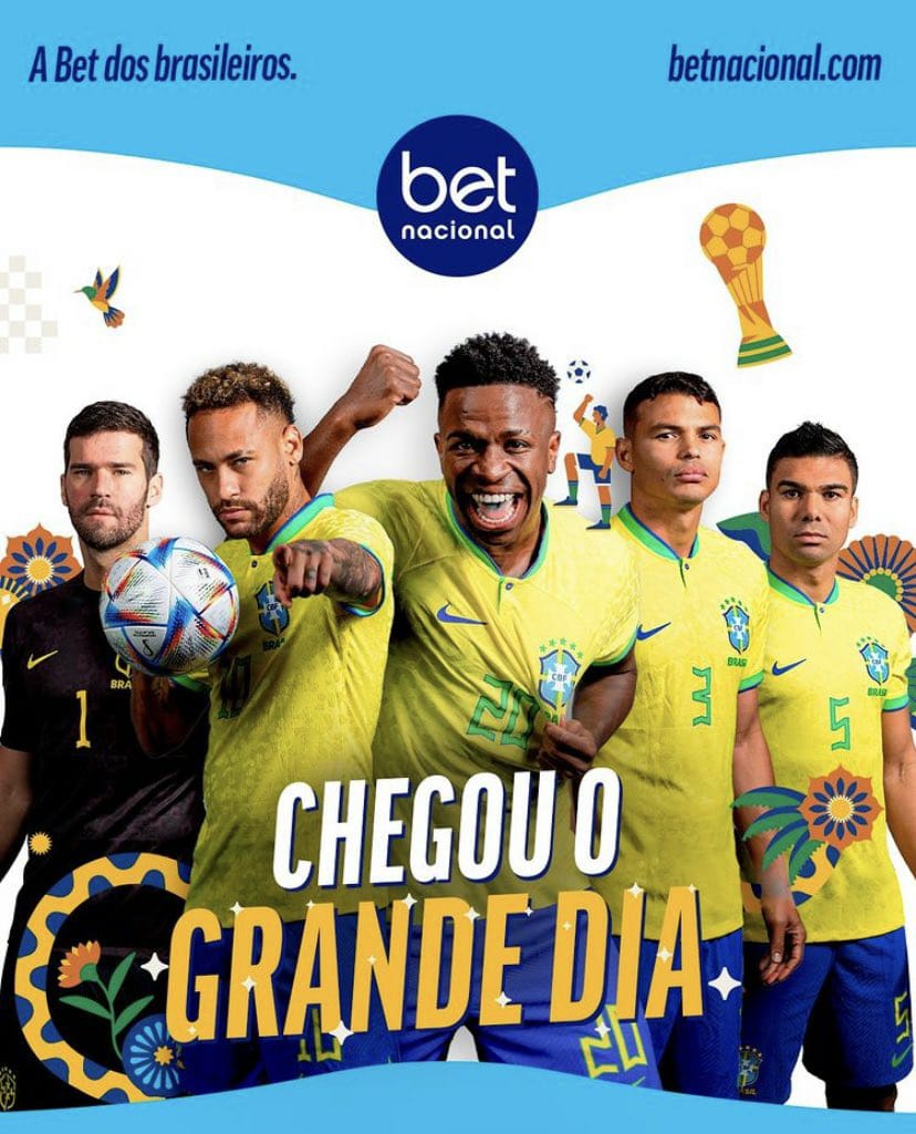 🇧🇷 Após longos 4 anos e meio, finalmente chegou a hora do HEXA!⭐️⭐️⭐️⭐️⭐️⭐️

Nada melhor que torcer pro Brasil e ainda ganhar um extra.. 💙💚💛💰😆

Na <a href="/betnacional/">Betnacional</a> tem as melhores cotações e saque rapidíssimo via pix!

Vem cmg! 👇 #BetdoBrasil *Publi
bit.ly/3XrI2Zh