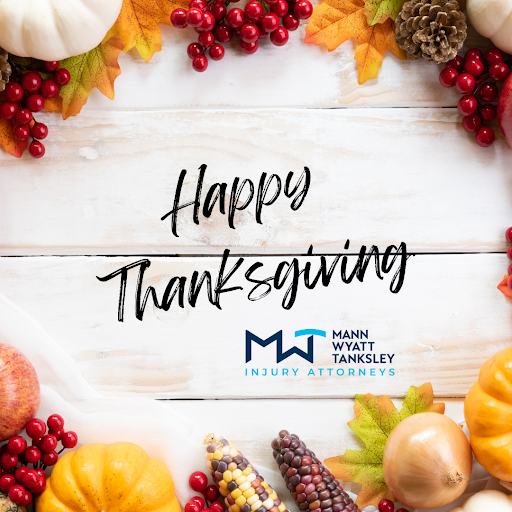 MWTInjury's tweet photo. Happy Thanksgiving from your friends at Mann, Wyatt &amp; Tanksley.

What’s your family’s favorite Thanksgiving dish?

Let us know in the comments! https://t.co/GewFyluyzC
