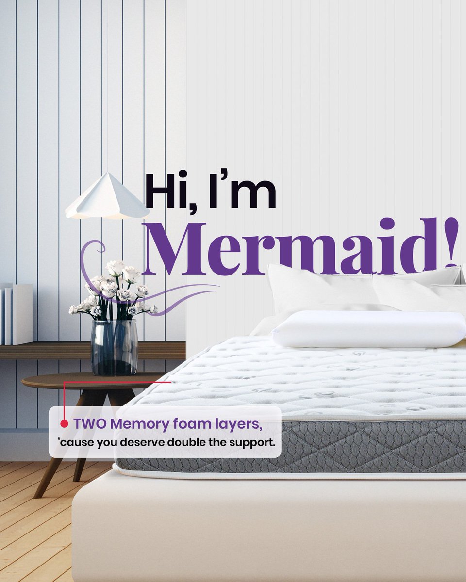 KurlonLimited's tweet photo. Meet Mermaid✨
Trendy, modern, stylish, aesthetic and all things nice!
Visit our website or your nearest Kurl-on store to learn more about Mermaid.
#KurlOn #linkinbio #mermaid #stylish #stylishlook #trendy #modern #mattressdesign https://t.co/89Mja2t5R1