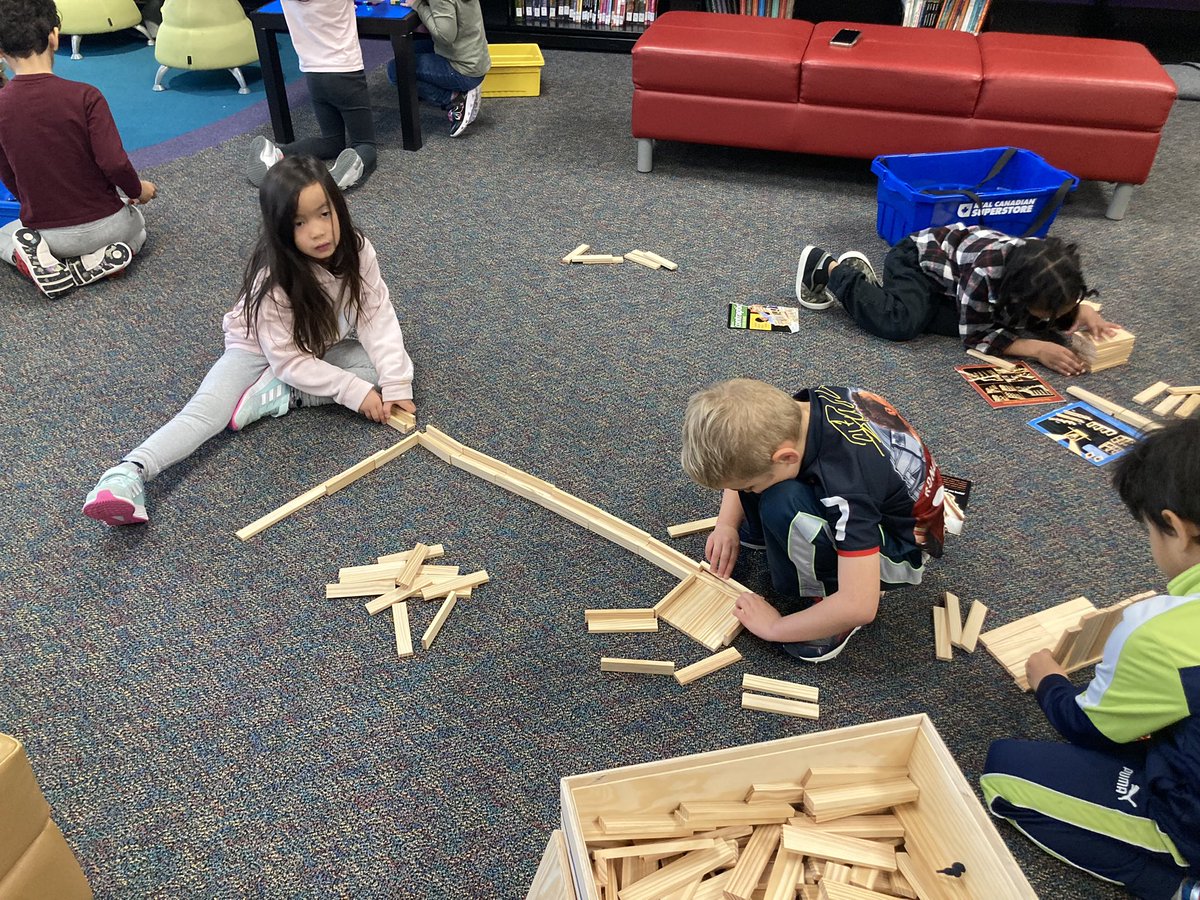 StDominicLC's tweet photo. @Mrs_StylesOCSB grade 4’s  and @KinderPurple two classes one space….. lots of fun and lots of collaborative and cooperative play #kapla #lego thank you @StDominicOCSB parent council https://t.co/RFk5VpGLLE