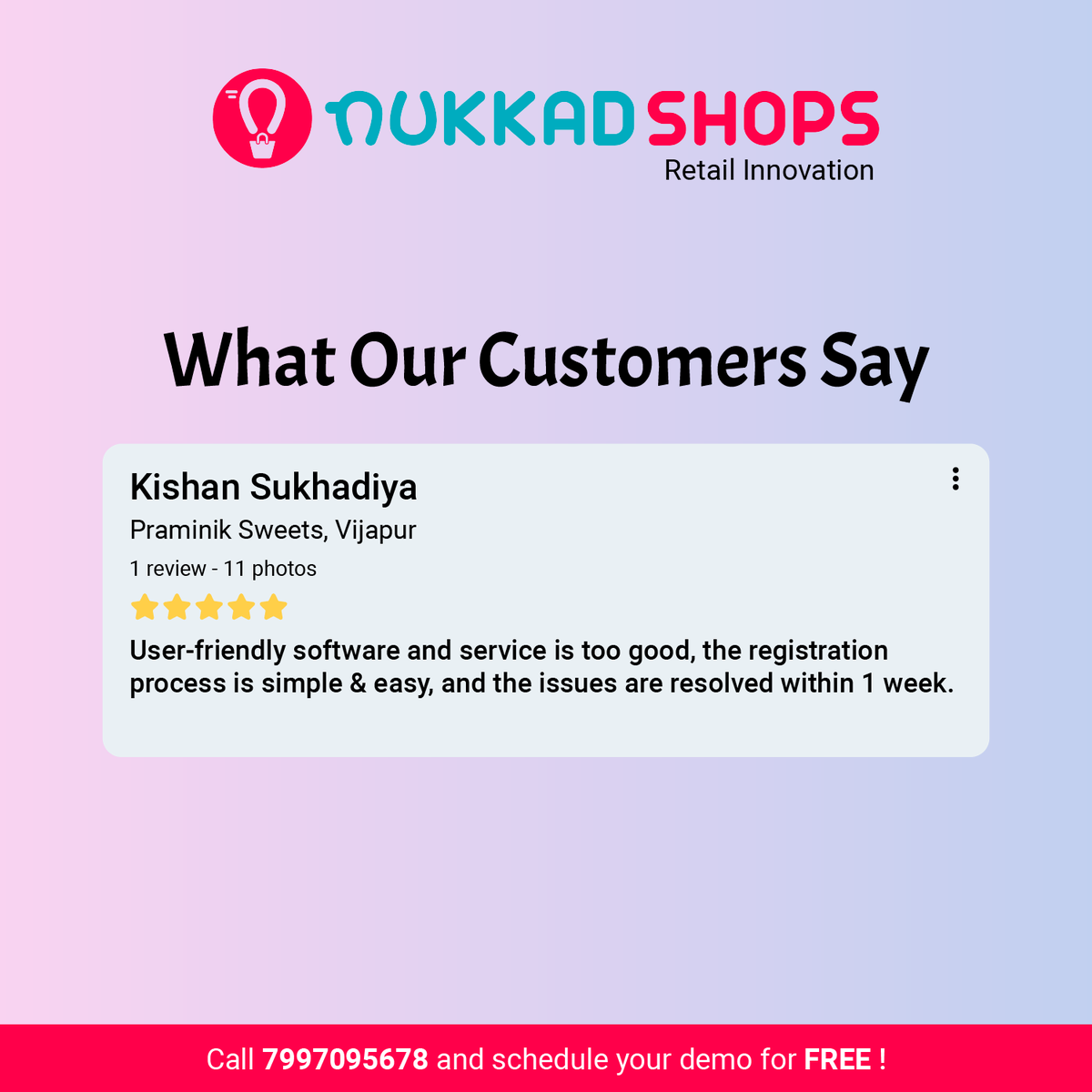 NukkadShops's tweet photo. Thank you for sharing your experience, Mr. Kishan Sukhadiya; it means a lot to us.

#Customertestimonial #Customerreview #Customersatisfaction #Nukkadshops https://t.co/SY7Jzr9lJx