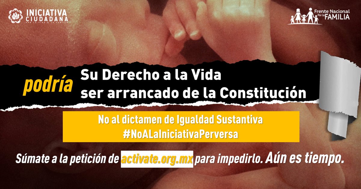FNxFamilia's tweet photo. La Iniciativa de Igualdad Sustantiva pretende despenalizar el aborto en todos los estados de la república, violando el derecho a la vida del niño por nacer, la protección de la mujer embarazada y la soberanía de las entidades federativas. #NoALaIniciativaPerversa
@ALEIDAALAVEZ https://t.co/SGmhwOL9Jn