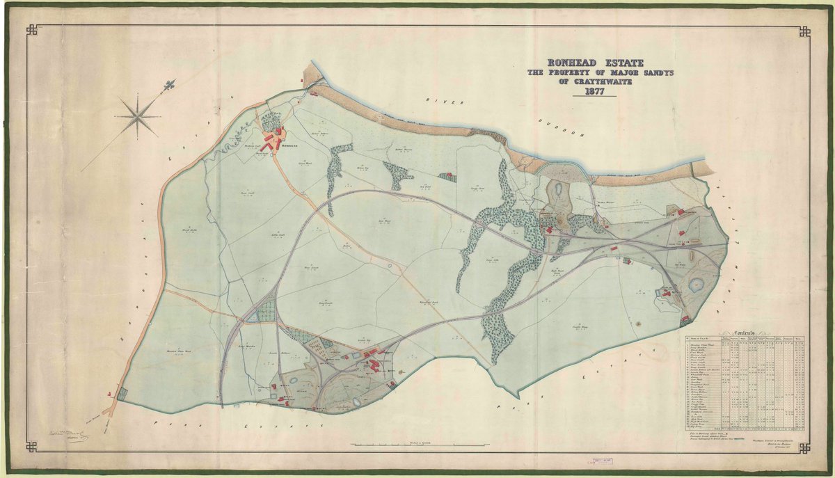 Maps come in all shapes and sizes and cover small areas or whole towns: plans of Ronhead estate, enclosure map Broughton-in-Furness, Wood's map of Ulverston and Kendall's plan of Barrow Village are a few held #BarrowArchives
#EYAMapsPlans @explorearchives