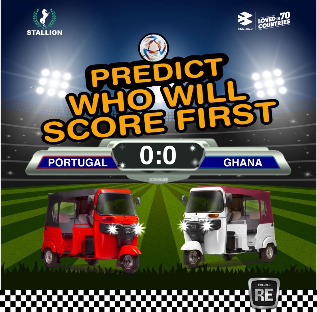 bajajkekeng's tweet photo. Who will score the first goal in the match between Portugal and Ghana ⚽🛺?
Share your answer in the comment section below
#StallionBajaj #BajajKekeNigeria #StallionGroup #Bajaj #lovedin70countries #Portugal #Ghana #Qatar #WorldcupQatar2022 #worldcup https://t.co/DkvF1yBING