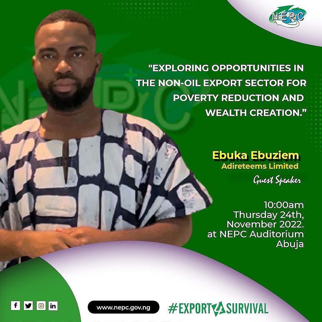 OfficialNEPC's tweet photo. Day 4# NEPC EXPORT WEEK
Theme: YOUTH INCLUSIVE DAY FOR WOMEN AND YOUTHS
#export4survival #exportweek2022 #nepcexportweek https://t.co/EYllArizjR