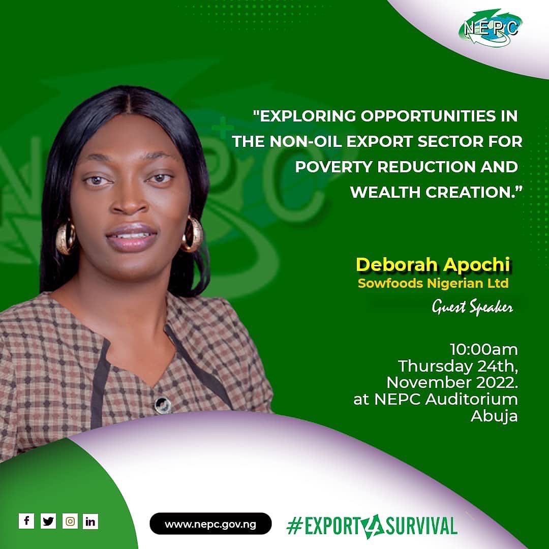 OfficialNEPC's tweet photo. Day 4# NEPC EXPORT WEEK
Theme: YOUTH INCLUSIVE DAY FOR WOMEN AND YOUTHS
#export4survival #exportweek2022 #nepcexportweek https://t.co/EYllArizjR