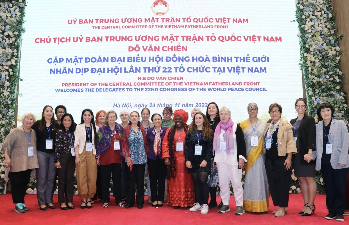 November 2️⃣4️⃣, at the  World Peace Council 🌐🕊️.

Thanks to dear friend Mrs. Nguyen Phuong Nga, President of VUFO🇻🇳, for supporting our collective struggles.

#genderempowerment