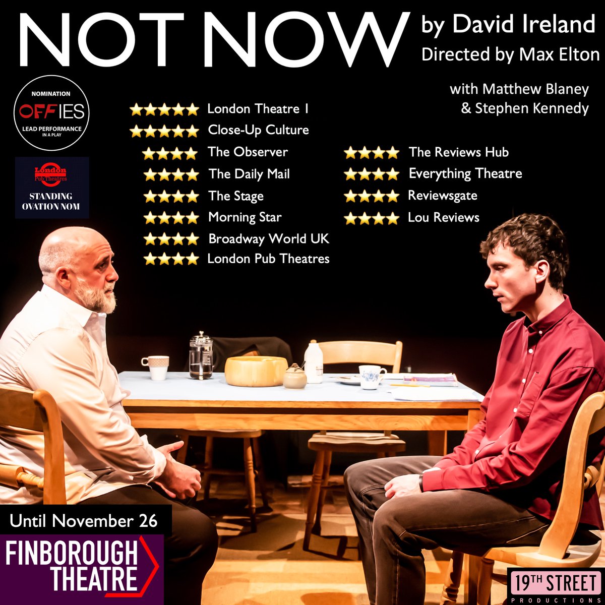 finborough's tweet photo. The entire run of @NotNowPlay is now completely sold out. Returns only. 

For our Returns Policy, please visit https://t.co/pYLh9pOjTc. 

For details of last minute ticket releases and to join our mailing list, please email us at admin@finboroughtheatre.co.uk. https://t.co/uw1089iiCc