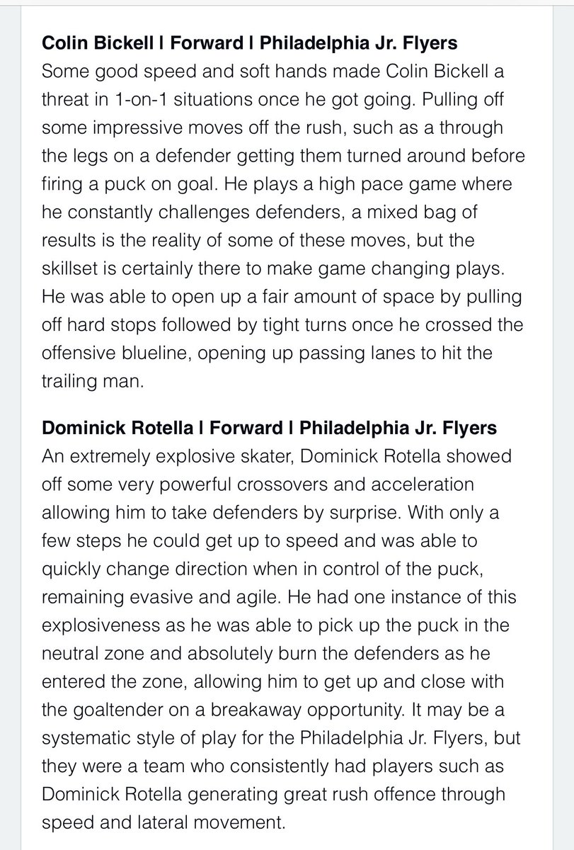 JRFMidgetHockey's tweet photo. Congrats to Colin Bickell, Dominick Rotella, and Christopher Sarver of the @JRFMidgetHockey 15u for being recognized by @PuckPreps from their performances in the @T1EHL Chicago Showcase #hockey #jrflyershockey #rolljrf https://t.co/peuhbG9PCA