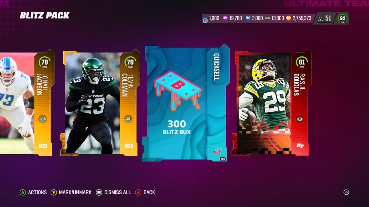 Gibby_Goodness's tweet photo. @EAMaddenNFL it says it’s supposed to be 2 81+ but these have been my packs all morning https://t.co/Lx178Ro3Et