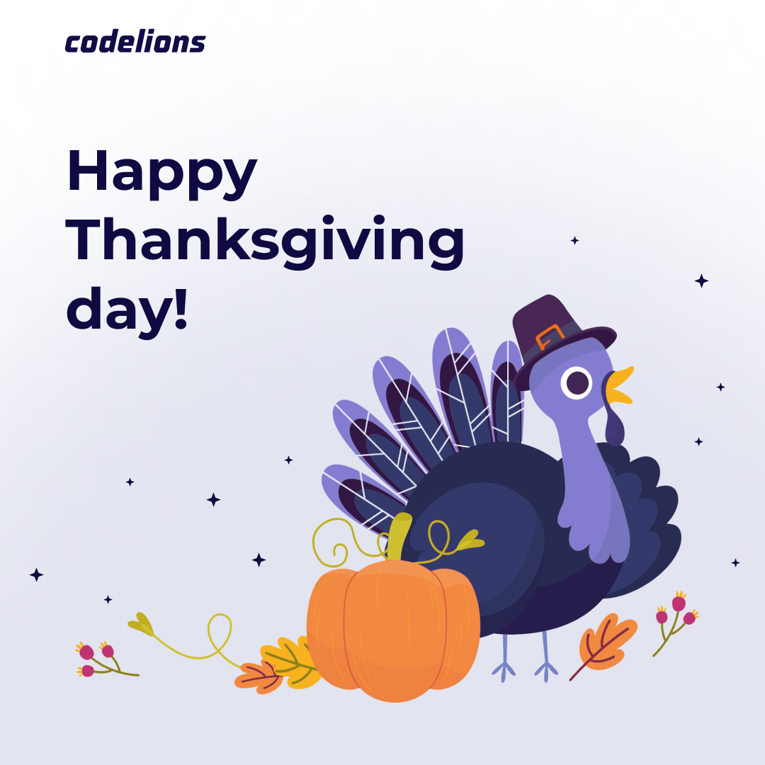 codelionsinc's tweet image. Happy Thanksgiving day to all our American friends and partners! We are incredibly thankful for your trust, support in a difficult time for Ukraine and are happy to wish you a nice and warm holiday season✨