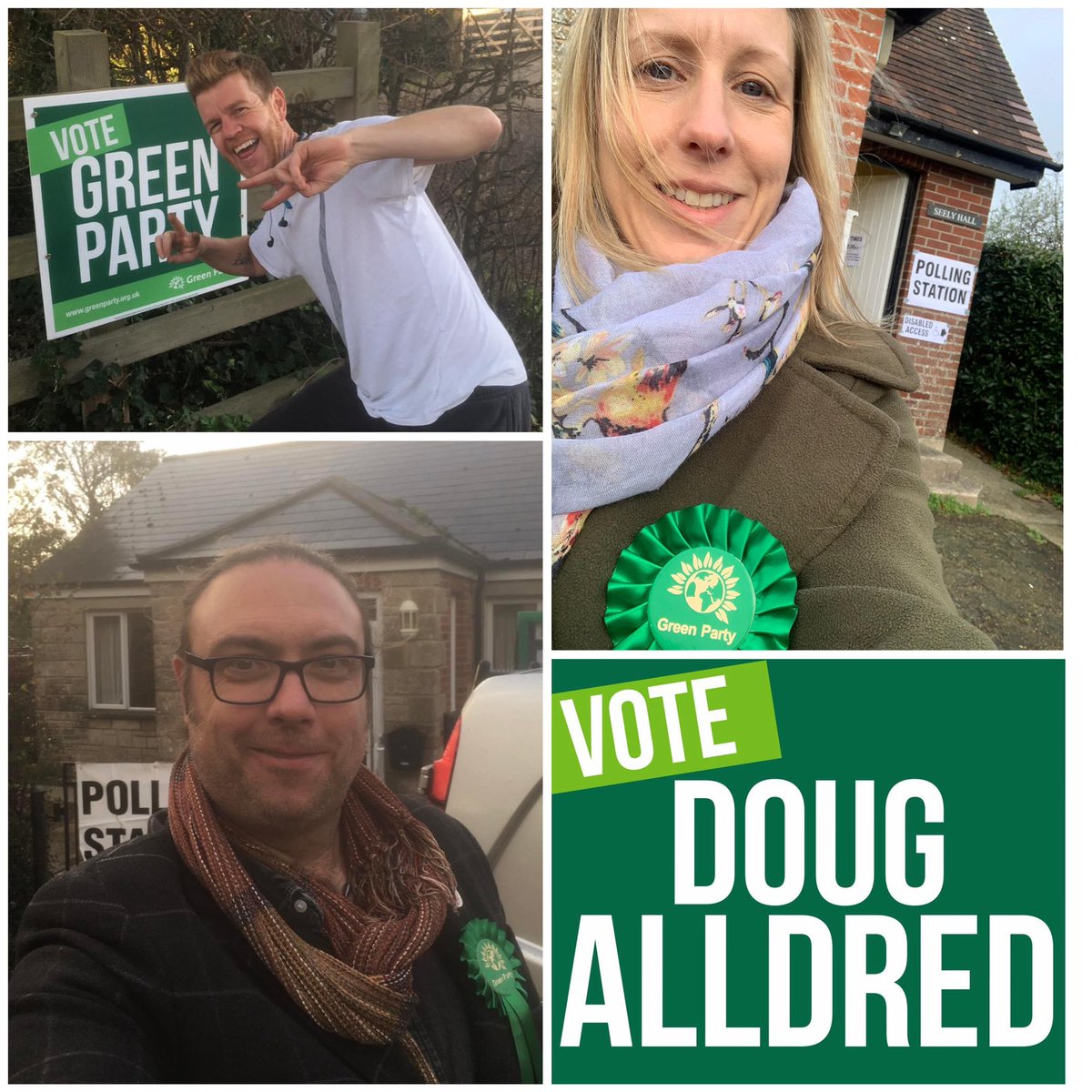 Don’t forget to go out and Vote <a href="/DougAlldred/">Doug Alldred</a> in Brighstone, Calbourne and Shalfleet today! Polls open until 10pm.

#GreenSurge #VoteGreen #IsleofWight #GettingGreensElected