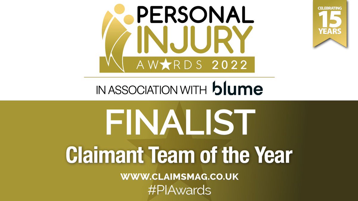 Good luck to the <a href="/Switalskis/">Switalskis Solicitors</a> Child Abuse team at the <a href="/ClaimsMedia/">Claims Media</a> Personal Injury Awards 2022 in association with <a href="/BlumeUK/">Blume</a>. 
#PIAwards #personalinjury