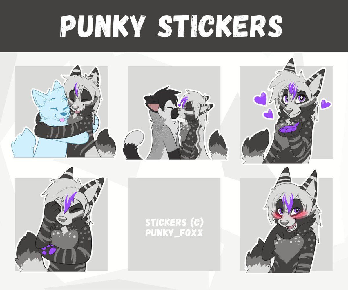 PunkY_Foxx's tweet photo. PunkY Sticker Pack!! Thank you, Pulex @LordPulex. I love them. 
https://t.co/2mU7R1orMB https://t.co/FcaTFDjagC