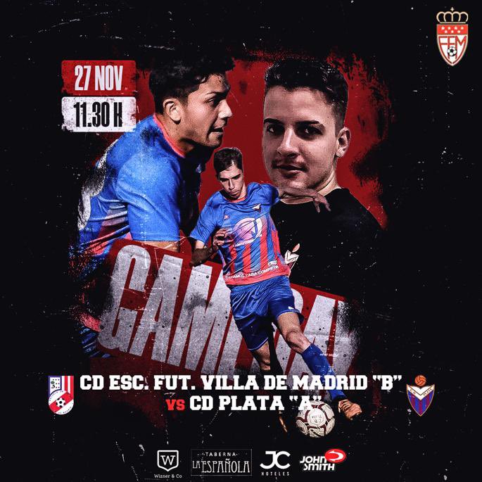 📣| 11ªJornada

🏆 3ª Regional Grupo 17
📆 27/11/2022
🕰 11:30h
🆚 C.D.E.F Villa de Madrid “B”
🏟 San Martín de Porres

Sponsor oficial <a href="/JCHoteles/">JC Hoteles</a> 

#SigamosHaciendoHistoria
#VamosPlata!!🔵🔴
#GenteValiente
#PlataAfiA