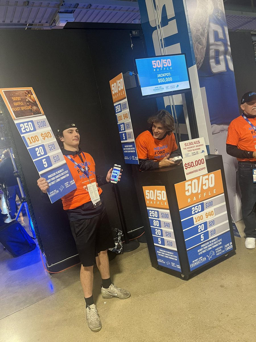 Happy Thanksgiving! Thankful for our players that volunteered to sell 50/50 raffle tickets today at the game. Go Lions!🦃🏈