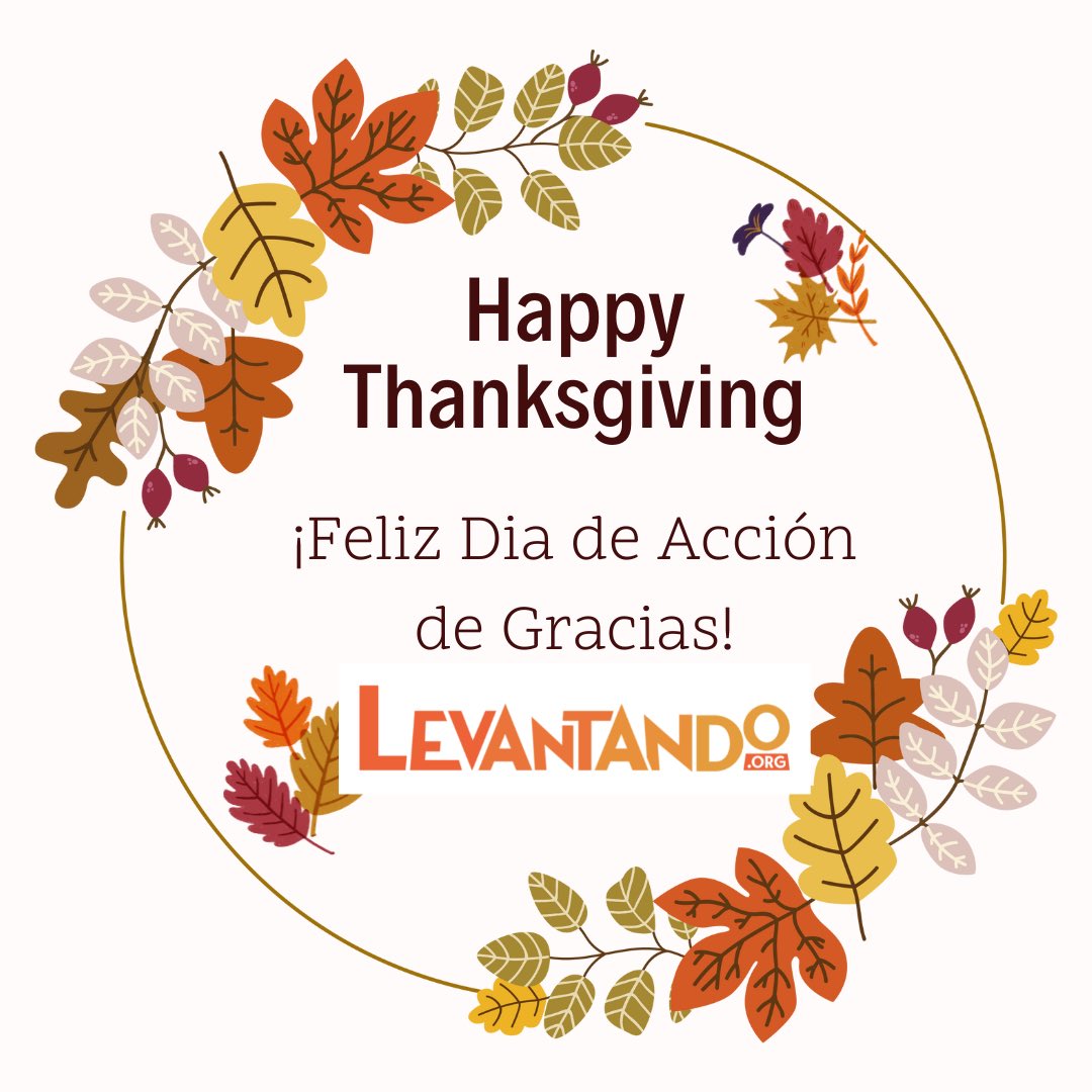 LevantandoPR's tweet photo. ¡Feliz día de acción de gracias!
Happy Thanksgiving!
#HappyThanksgiving2022 https://t.co/eECo2u1jBa