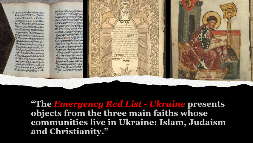 ObsTraffic's tweet photo. @IcomOfficiel worked with #ICOMUkraine🇺🇦, @IFLA & experts from 11 #museums to compile a comprehensive #EmergencyRedList 📕 that reflects the #culturaldiversity represented by collections in #Ukraine to help protect them against #looting and #trafficking🔗https://t.co/DX7RrysHeS https://t.co/flUvEyvD4I