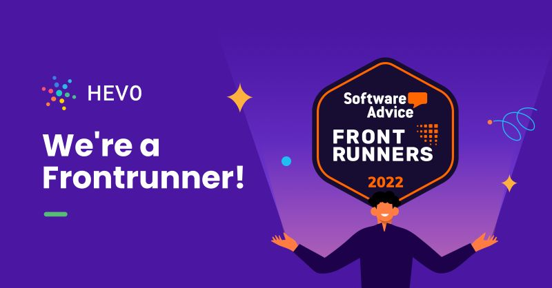 HevoDataEngg's tweet photo. We're beyond excited to be featured as a top-rated product in Software Advice's FrontRunners report, in the Data Extraction category!

Thank you for continuing to be a part of our journey! https://t.co/D41i7tO6SZ
