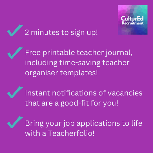 Cultur3dTeacher's tweet photo. Hey, teachers seeking opportunities in the UK and internationally - here are 4 reasons to sign up with CulturEd Recruitment!😀

Click here to sign up and claim your free teacher journal now: https://t.co/FaCKhOulPe

#ECT #teachers #opportunities #freebie #signup https://t.co/fjJNbJVNMG
