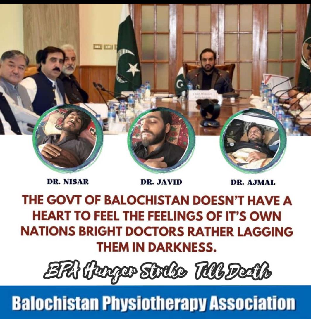 nooraakbari1's tweet photo. تاریخ گواہ ہے کہ حکومت بلوچستان کی طرف سے کوئی اچھا کام نہیں کیا جا سکا لیکن وہ روزانہ بلوچستان کی فلاح و بہبود کے حلف اٹھاتے ہیں۔
#SavePhysiotherapistFuture
#BPAhungerstriketilldeath https://t.co/TFw1FUopM8