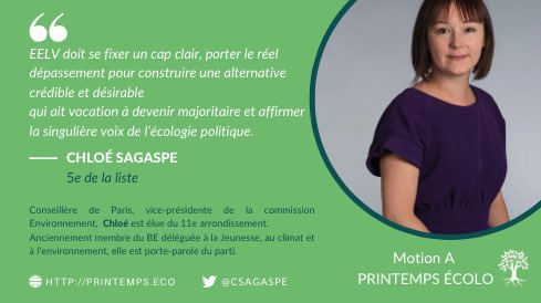 Printemps_ecolo's tweet photo. #CongrèsEELV
Pour présenter notre numéro 5, restons sur le terrain 🏈 : les « 5 de devant » représentent la puissance de combat de l’équipe.
Porte-parole du parti 🌻,
Conseillère de Paris, VP de la commission Environnement, @Csagaspe est élue du 11e arrondissement. https://t.co/EOrSMDMivi